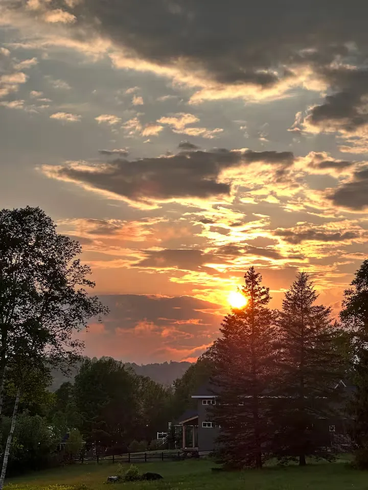 Golden sky over the grounds