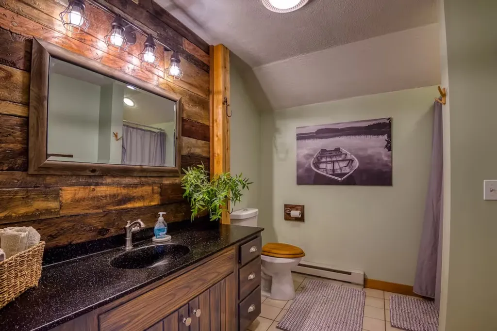 Bathroom with timber vanity