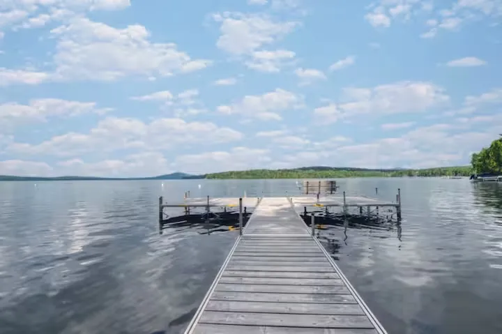 Shared dock on Rangeley Lake